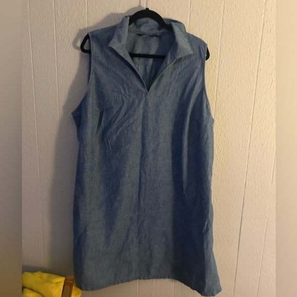 LAND'S END Women's Sleeveless Cotton Poplin Dress - Size 2X - Picture 2 of 8